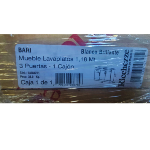 MUEBLE LAVAP BCO BRILLO 3PTAS 1Cajon 3